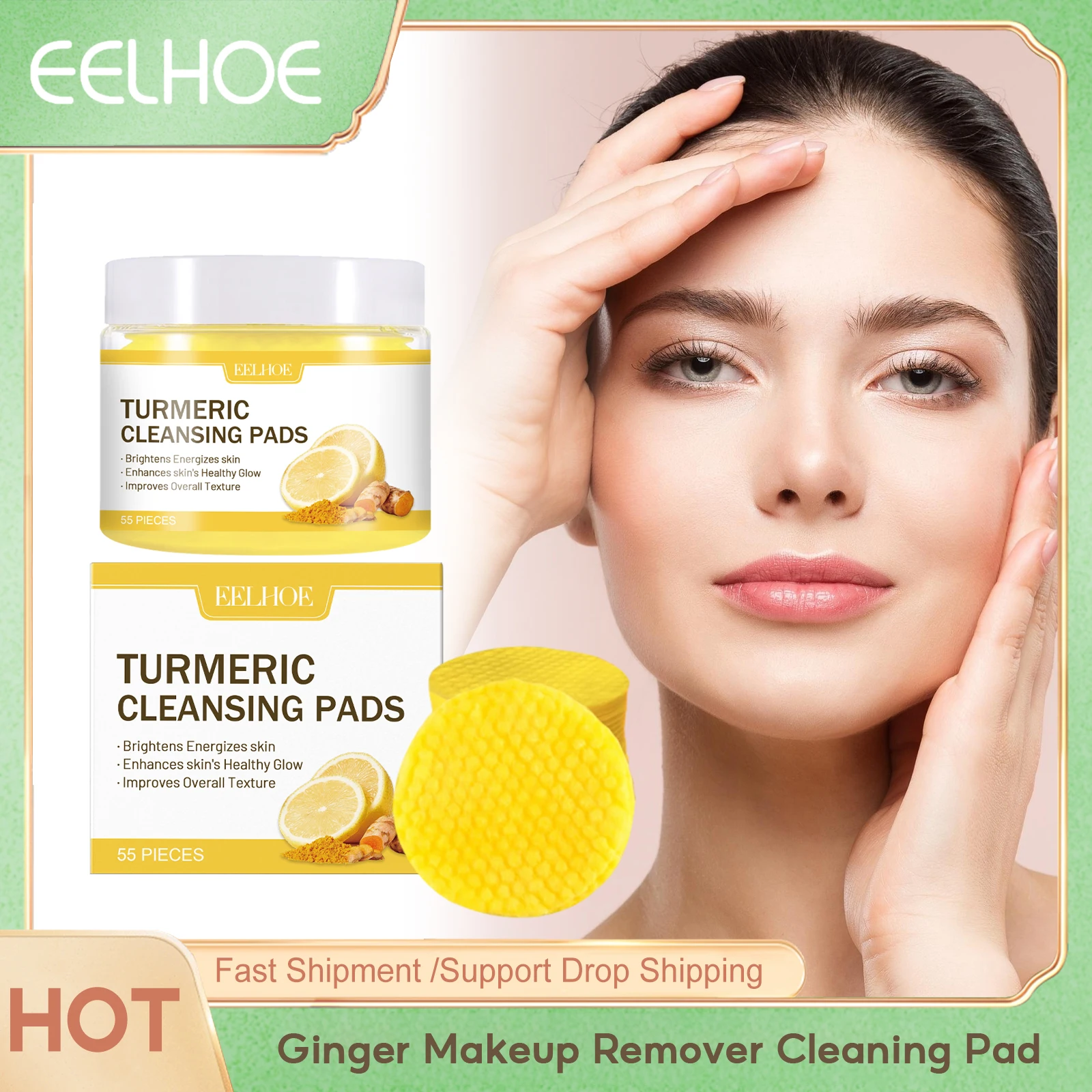 Eelhoe Ginger Makeup Remover Cleaning Pad Deeply Moisturizing Oil Control Shrink Pores Improving Darkening Skin Cleansing Pads
Eelhoe Ginger Makeup Remover Cleaning Pad Deeply Moisturizing Oil Control Shrink Pores Improving Darkening Skin Cleansing Pads