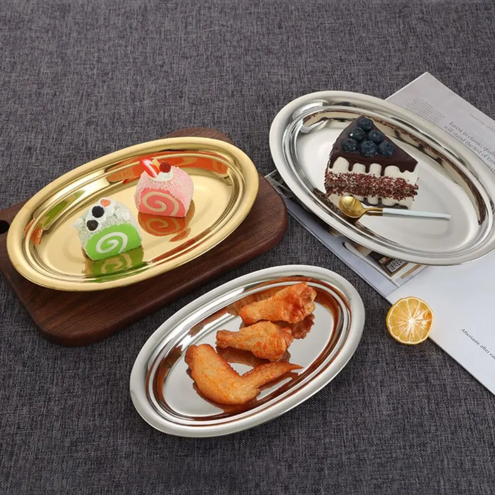 Stainless Steel Elliptical Steamed Fish Plate Korean Style Lagre Capacity Barbecue Dish Gold/Silver Snack Tray Restaurant
Stainless Steel Elliptical Steamed Fish Plate Korean Style Lagre Capacity Barbecue Dish Gold/Silver Snack Tray Restaurant