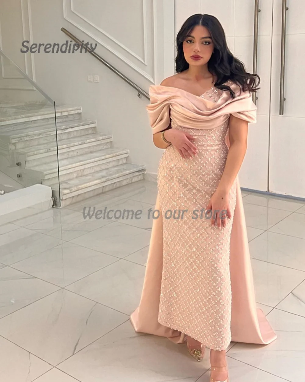 Serendipity Elegant Off The Shoulder فساتين الحفلات Evening Dress Arabia Sheath Sequin Prom Dress With Pink Shawl For Women 2024
Serendipity Elegant Off The Shoulder فساتين الحفلات Evening Dress Arabia Sheath Sequin Prom Dress With Pink Shawl For Women 2024