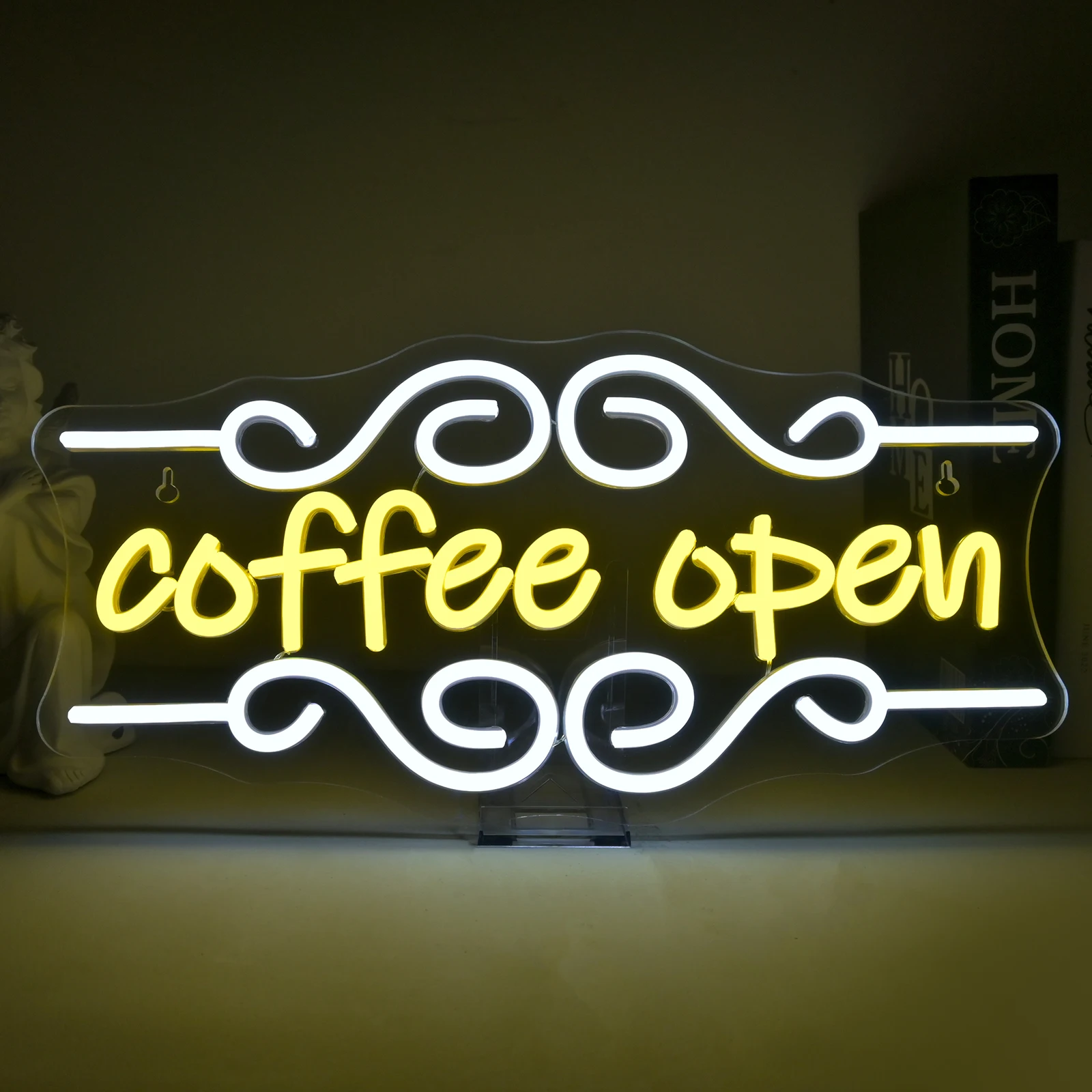 Coffee Open Neon Sign Dimmable Warm White LED Light Up Sign for Business USB Wall Art Decor for Coffee Shop Bar Restaurant Salon
Coffee Open Neon Sign Dimmable Warm White LED Light Up Sign for Business USB Wall Art Decor for Coffee Shop Bar Restaurant Salon