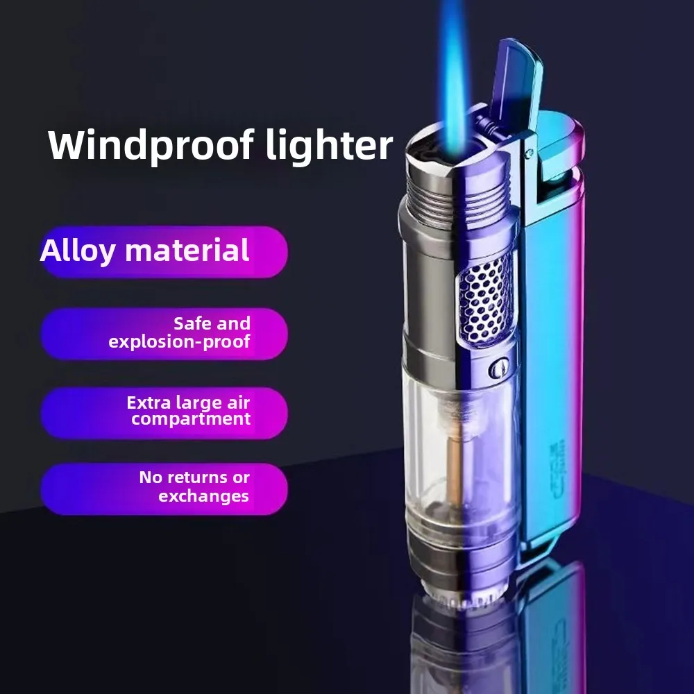 Visible Gas Window Flashlight Cigar Lighter Jet Butane Metal Turbo Windproof Lighter Portable Airbrush 1300C Men's Gadget
Visible Gas Window Flashlight Cigar Lighter Jet Butane Metal Turbo Windproof Lighter Portable Airbrush 1300C Men's Gadget