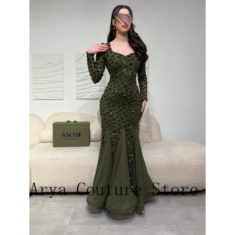 Customized Olive Green Sweetheart Neck Long Sleeve Beaded Mermaid Formal Evening Wedding Guest Maxi Dress Plus Size
Customized Olive Green Sweetheart Neck Long Sleeve Beaded Mermaid Formal Evening Wedding Guest Maxi Dress Plus Size