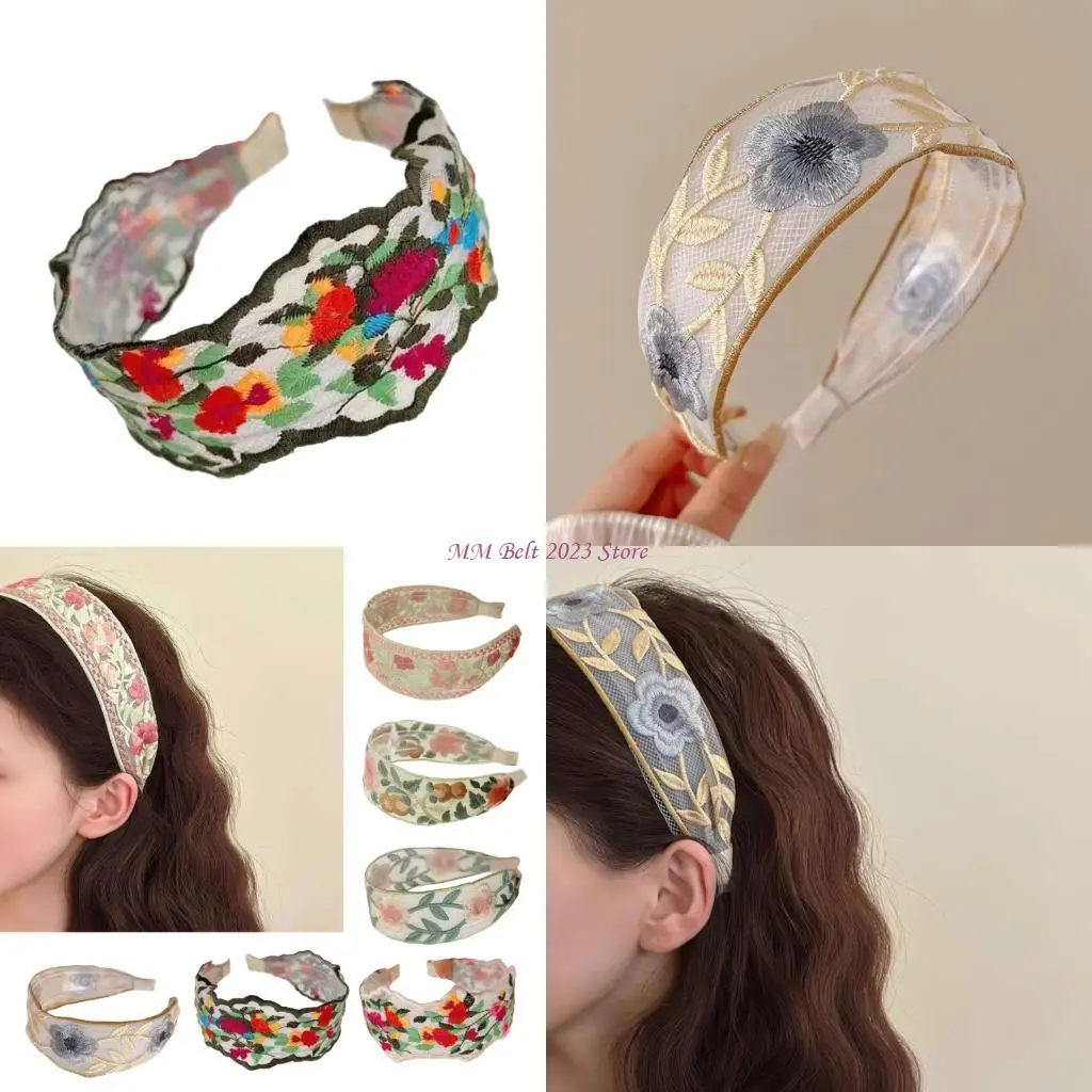 49ME Elegant Floral Embroidery Headwear With Wide Band Design Cotton Linen Material For Women Accessories
49ME Elegant Floral Embroidery Headwear With Wide Band Design Cotton Linen Material For Women Accessories