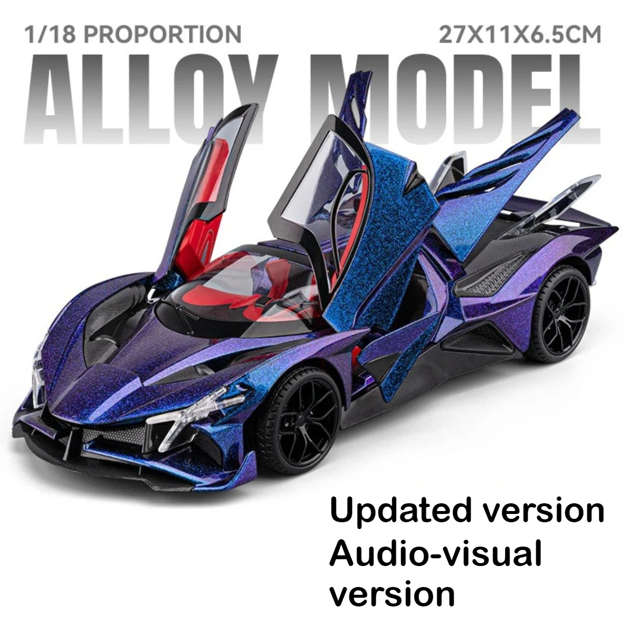 1: модель спортивного автомобиля из аплосплава 18Apollo, гоночный автомобиль с металлической концепцией, со звуковыми и световыми эффектами, четырехдверный открытый тип, игрушки в подарок.
1: модель спортивного автомобиля из аплосплава 18Apollo, гоночный автомобиль с металлической концепцией, со звуковыми и световыми эффектами, четырехдверный открытый тип, игрушки в подарок.