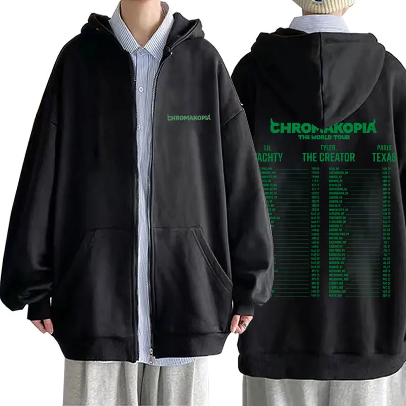 Rapper Tyler The Creator Chromakopia World Tour Zipper Hoodie Autumn Winter Men Women Oversized Fashion Hip Hop Zip Up Jacket
Rapper Tyler The Creator Chromakopia World Tour Zipper Hoodie Autumn Winter Men Women Oversized Fashion Hip Hop Zip Up Jacket