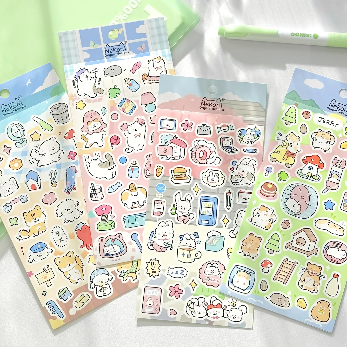 4 pcs NEKONI Happy Animals Hamster Cat Dog Rabbit Cartoon Paper Stickers Scrapbooking Diy Journal Cute School Stationery Sticker
4 pcs NEKONI Happy Animals Hamster Cat Dog Rabbit Cartoon Paper Stickers Scrapbooking Diy Journal Cute School Stationery Sticker