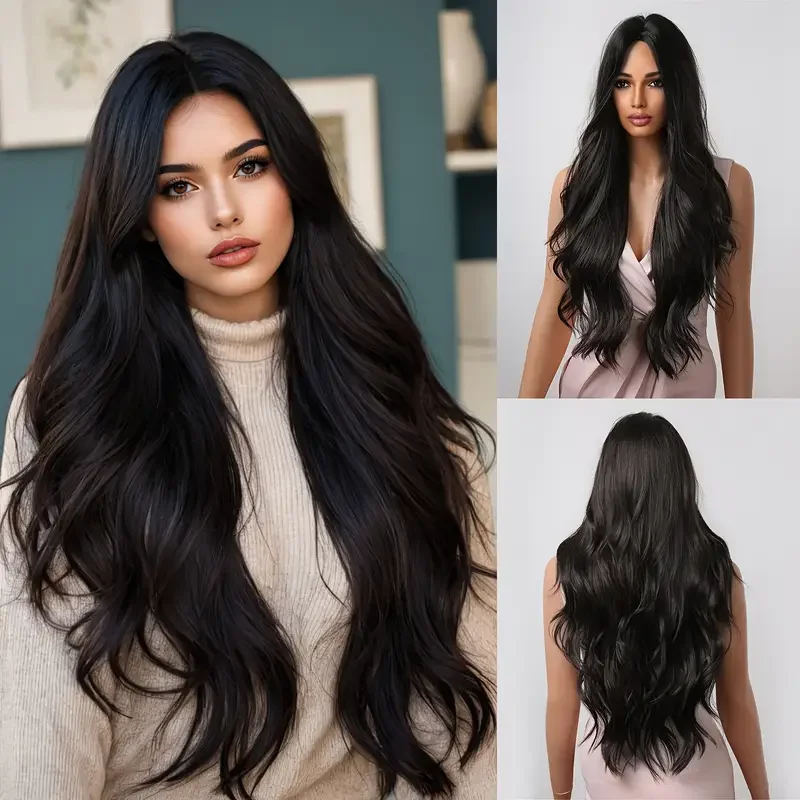 ESIN Black Long Body Wavy Synthetic Wig Middle Part Black Wavy Wig for Women Daily Party Soft Natural Fake Hair High Temperature
ESIN Black Long Body Wavy Synthetic Wig Middle Part Black Wavy Wig for Women Daily Party Soft Natural Fake Hair High Temperature