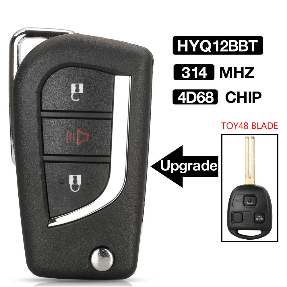 jingyuqin 3 BTN HYQ12BBT 314 Mhz 4D68 Chip Upgrade Flip Remote Car Key For Toyota FJ Cruiser For lexus LX470 RX35 GX330 ES330
jingyuqin 3 BTN HYQ12BBT 314 Mhz 4D68 Chip Upgrade Flip Remote Car Key For Toyota FJ Cruiser For lexus LX470 RX35 GX330 ES330