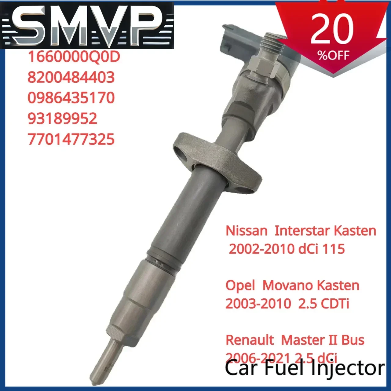 Suitable 0445110265 New Diesel Fuel Injector For Nissan Interstar Vauxhall Movano Renault Master 2.5 Dci Cdti 0986435170.
Suitable 0445110265 New Diesel Fuel Injector For Nissan Interstar Vauxhall Movano Renault Master 2.5 Dci Cdti 0986435170.