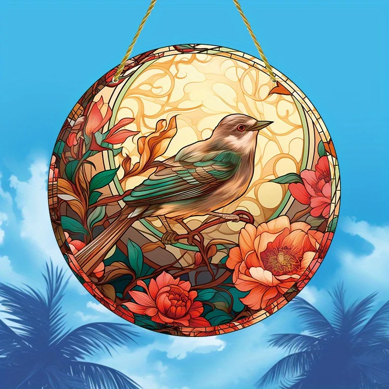Stained Glass Bird and Flower Pendant , Acrylic, Double-sided Printing, Holiday Gifts, Multifunctional Home Decoration
Stained Glass Bird and Flower Pendant , Acrylic, Double-sided Printing, Holiday Gifts, Multifunctional Home Decoration