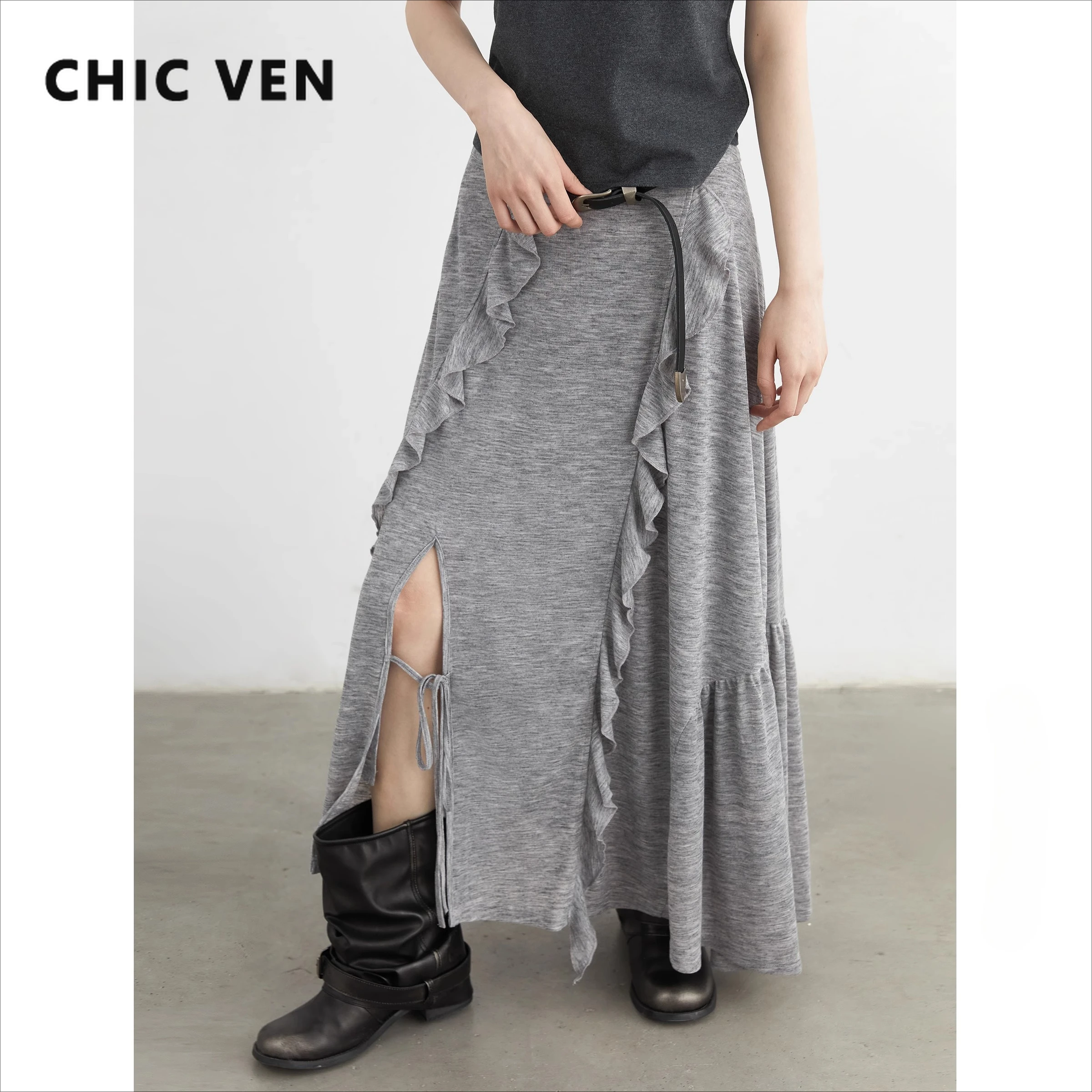 CHIC VEN Women Skirts A Line High Waist Loose Casual Solid Irregular Fungus Edge Lace Up Slit Skirt Summer 2025
CHIC VEN Women Skirts A Line High Waist Loose Casual Solid Irregular Fungus Edge Lace Up Slit Skirt Summer 2025