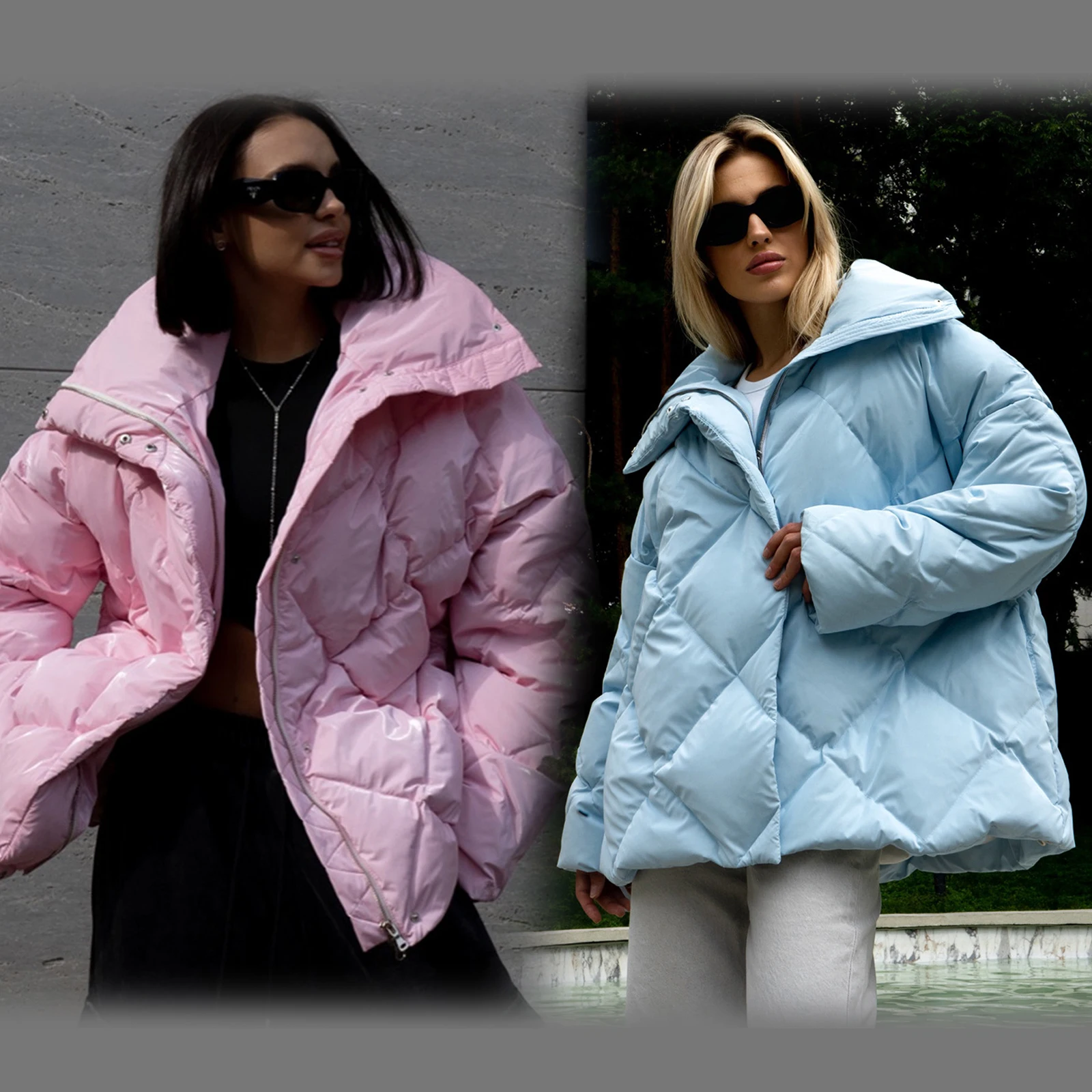 Diamond Plaid Cotton Coat Warm Autumn And Winter New Loose Coat Matte Shiny Lapel Cotton Coat Casual Jacket
Diamond Plaid Cotton Coat Warm Autumn And Winter New Loose Coat Matte Shiny Lapel Cotton Coat Casual Jacket