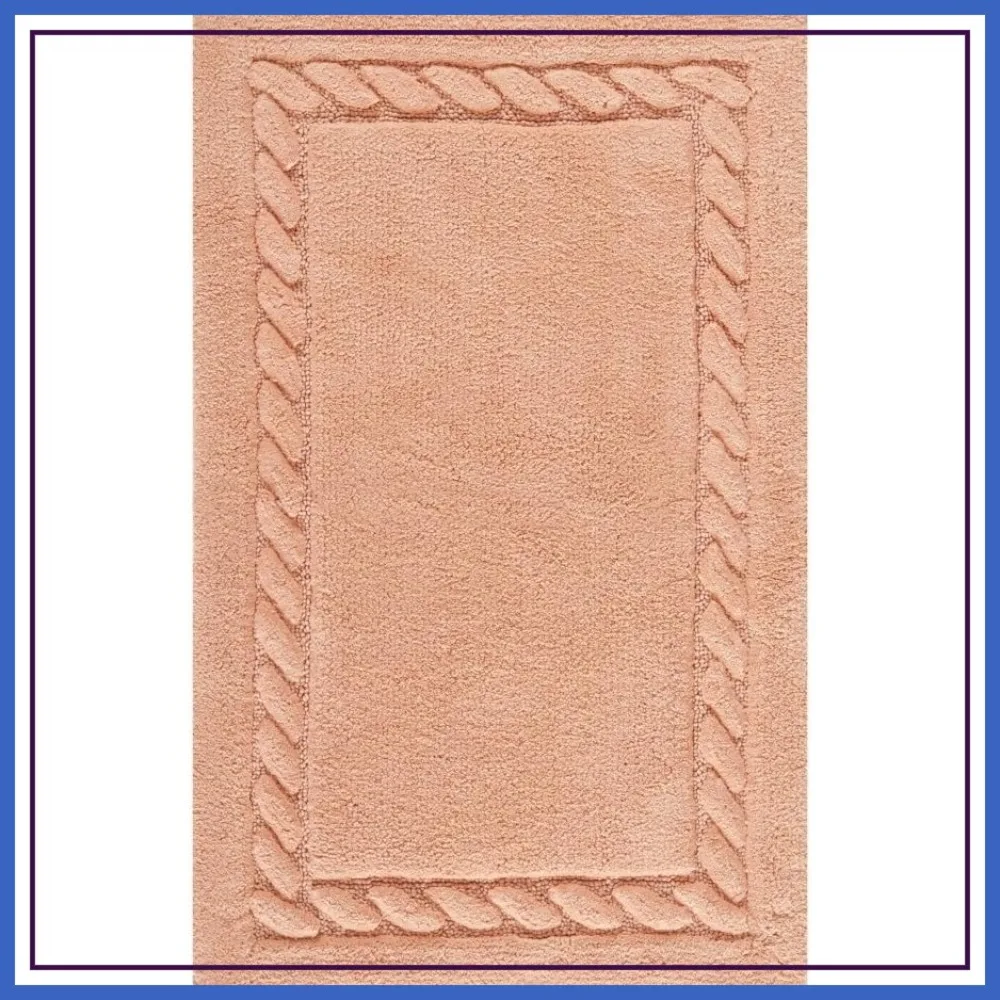 Handmade Peach Cotton Bath Mat Set of 2, 1'9" x 2'10" Each, Plush Master Bath Collection
Handmade Peach Cotton Bath Mat Set of 2, 1'9" x 2'10" Each, Plush Master Bath Collection