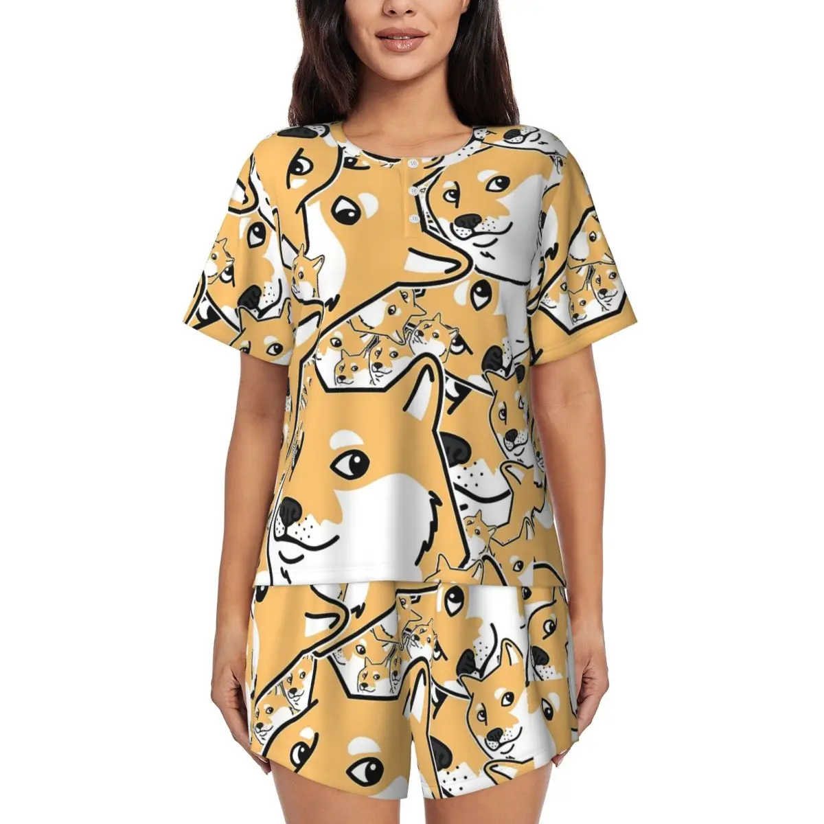 Doge Shiba Inu Memes Round Neck Short Sleeve Nightgowns for Sleeping Sleepshirts Women Loose Pajama Set Short Pants
Doge Shiba Inu Memes Round Neck Short Sleeve Nightgowns for Sleeping Sleepshirts Women Loose Pajama Set Short Pants