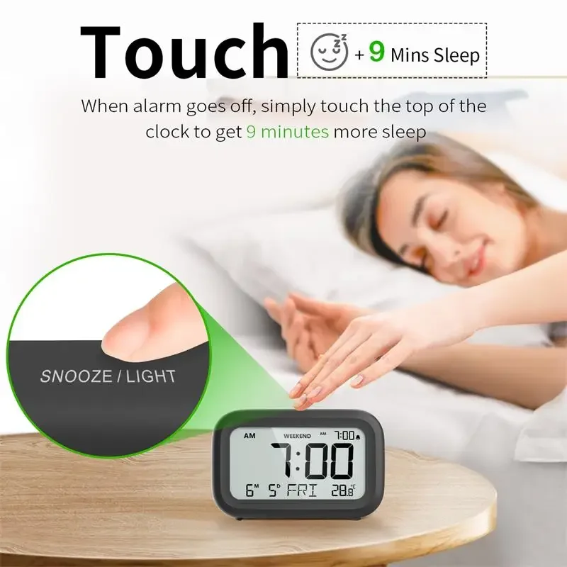 Mutifunction Home LED Digital Alarm Clock Digital Screen Desktop Table Clocks For Home Office Backlight Snooze Calendar Clock