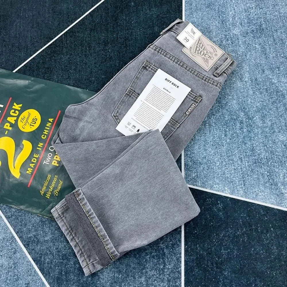 High-end spring and summer smoke grey jeans men's retro and trendy small straight-cut slim-fit American retro casual trousers
High-end spring and summer smoke grey jeans men's retro and trendy small straight-cut slim-fit American retro casual trousers
