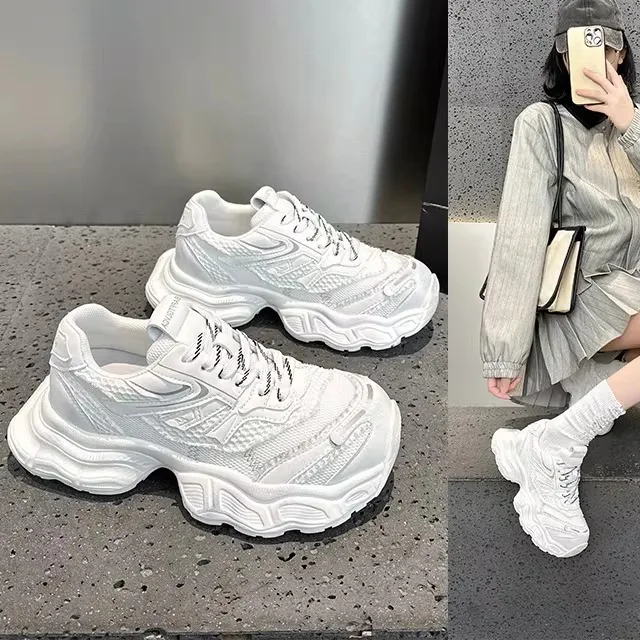 Casual Sport Shoes Women's Thick Bottomed Genuine Leather Dad Shoes Versatile Low Top round Toe Spring Summer Fashion Footwear
Casual Sport Shoes Women's Thick Bottomed Genuine Leather Dad Shoes Versatile Low Top round Toe Spring Summer Fashion Footwear