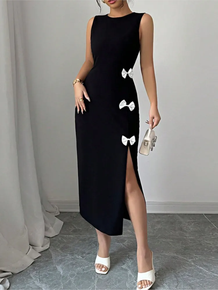 Women's Sweet Edge Slim Fit Dress 2026 Summer Back Bow Slit Midi Length Cocktail Party Elegant Date Evening Dress Female
Women's Sweet Edge Slim Fit Dress 2026 Summer Back Bow Slit Midi Length Cocktail Party Elegant Date Evening Dress Female