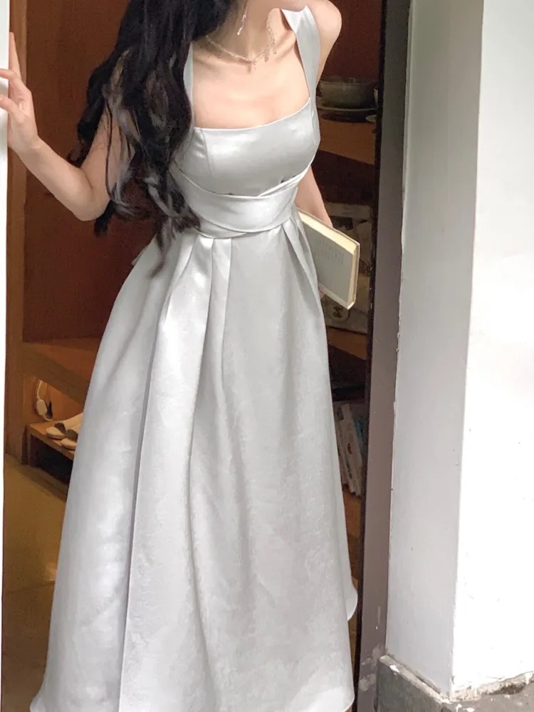 Women Fashion Summer Elegant Casual Party Dress Sleeveless Vintage A-Line Solid Chic Prom Wedding Vestidos Female Clothes Robe
Women Fashion Summer Elegant Casual Party Dress Sleeveless Vintage A-Line Solid Chic Prom Wedding Vestidos Female Clothes Robe