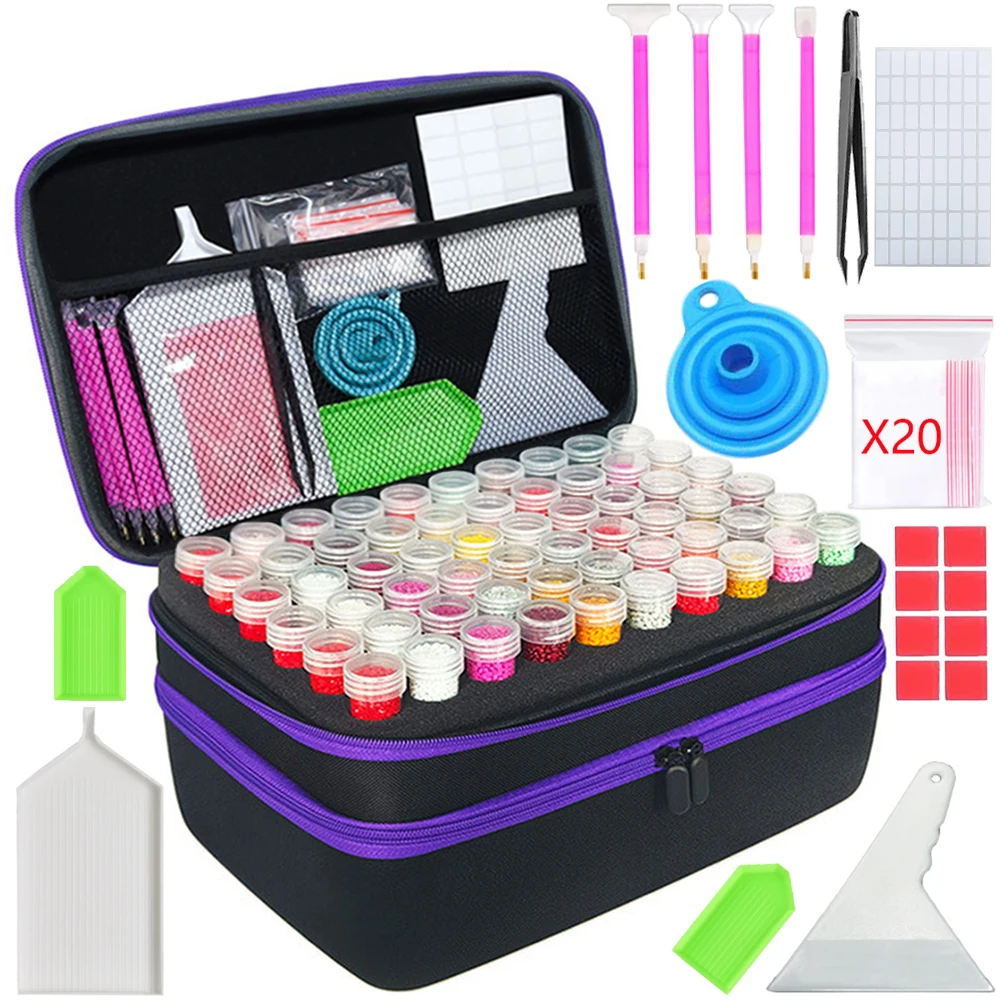 Diamond Painting Storage Containers, 180 Slots Diamond Painting Accessories and White Tools for Diamond Art Organizer Case
Diamond Painting Storage Containers, 180 Slots Diamond Painting Accessories and White Tools for Diamond Art Organizer Case