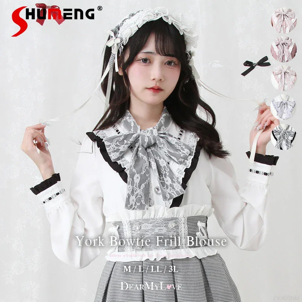 Spring 2025 Japanese Mine Series Mass-produced Lo Long-sleeved Shirt Girl Cutie Bow Lace Loose Casual Blouses Top Chemise Femme
Spring 2025 Japanese Mine Series Mass-produced Lo Long-sleeved Shirt Girl Cutie Bow Lace Loose Casual Blouses Top Chemise Femme