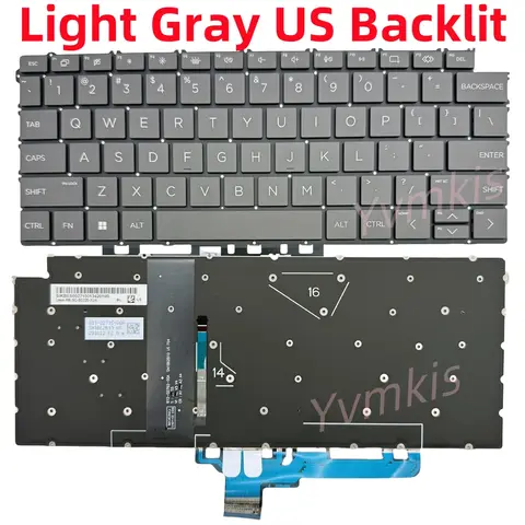 US Backlit Keyboard for HP Spectre x360 2-in-1 16-AA 16T-AA 16-AA0001na 14-EU 14-EU0500na 14-EU0013dx 14T-EU 14-EU0003NS/0175NG