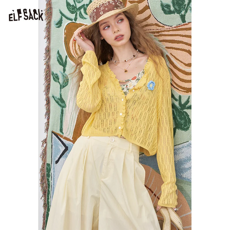 ELFSACK 2025 summer New Arrivals Sweet Cute Casual flowers knitted hollowed out cardigan
ELFSACK 2025 summer New Arrivals Sweet Cute Casual flowers knitted hollowed out cardigan