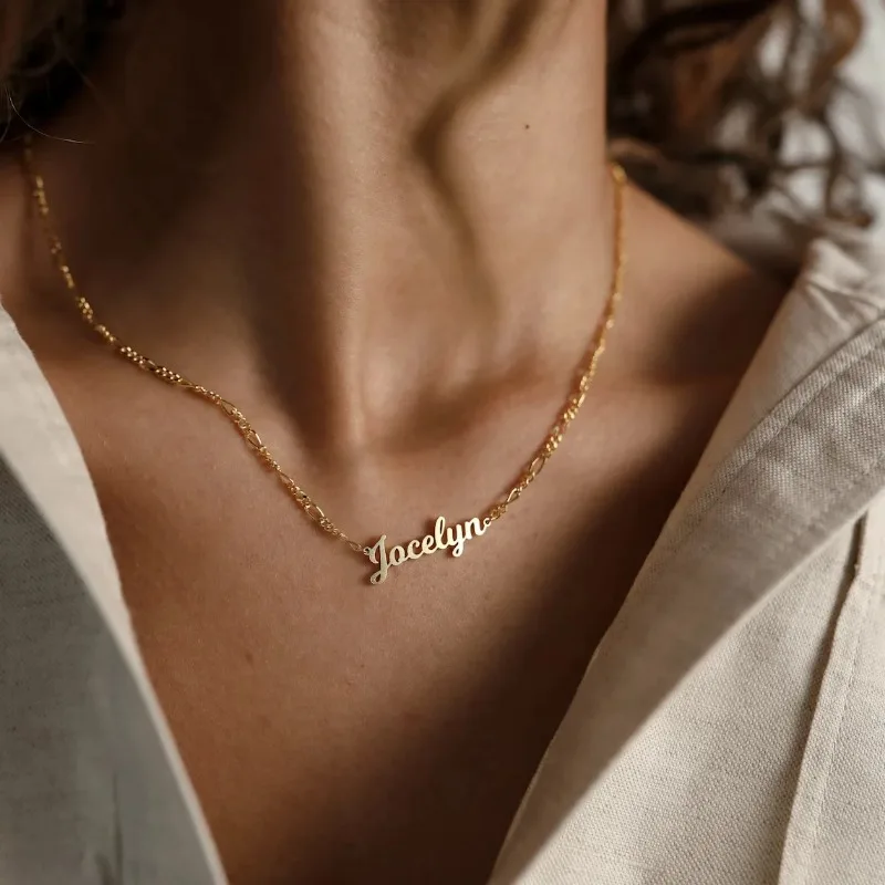Customized Name Gold Figaro Stainless Steel Chain Necklaces for Women Gold Personalized Name Necklaces Gifts Custom Jewellery
Customized Name Gold Figaro Stainless Steel Chain Necklaces for Women Gold Personalized Name Necklaces Gifts Custom Jewellery