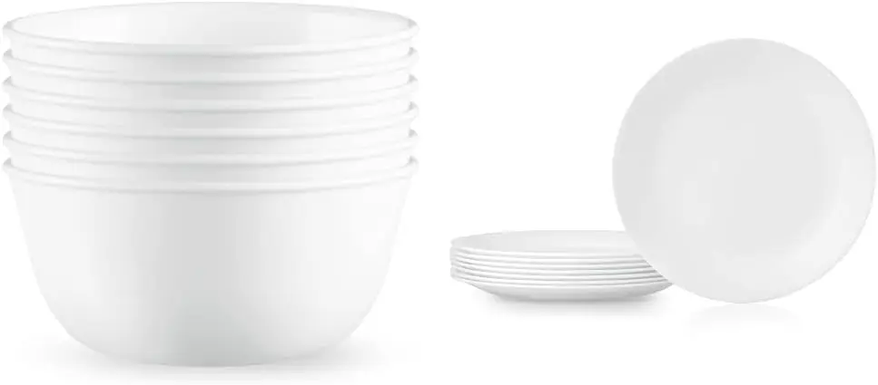 Vitrelle 28-oz Soup/Cereal Bowls Set of 6, Chip & Crack Resistant Dinnerware Bowls, Winter Frost White & Vitrelle 8-Piece Dinner
Vitrelle 28-oz Soup/Cereal Bowls Set of 6, Chip & Crack Resistant Dinnerware Bowls, Winter Frost White & Vitrelle 8-Piece Dinner