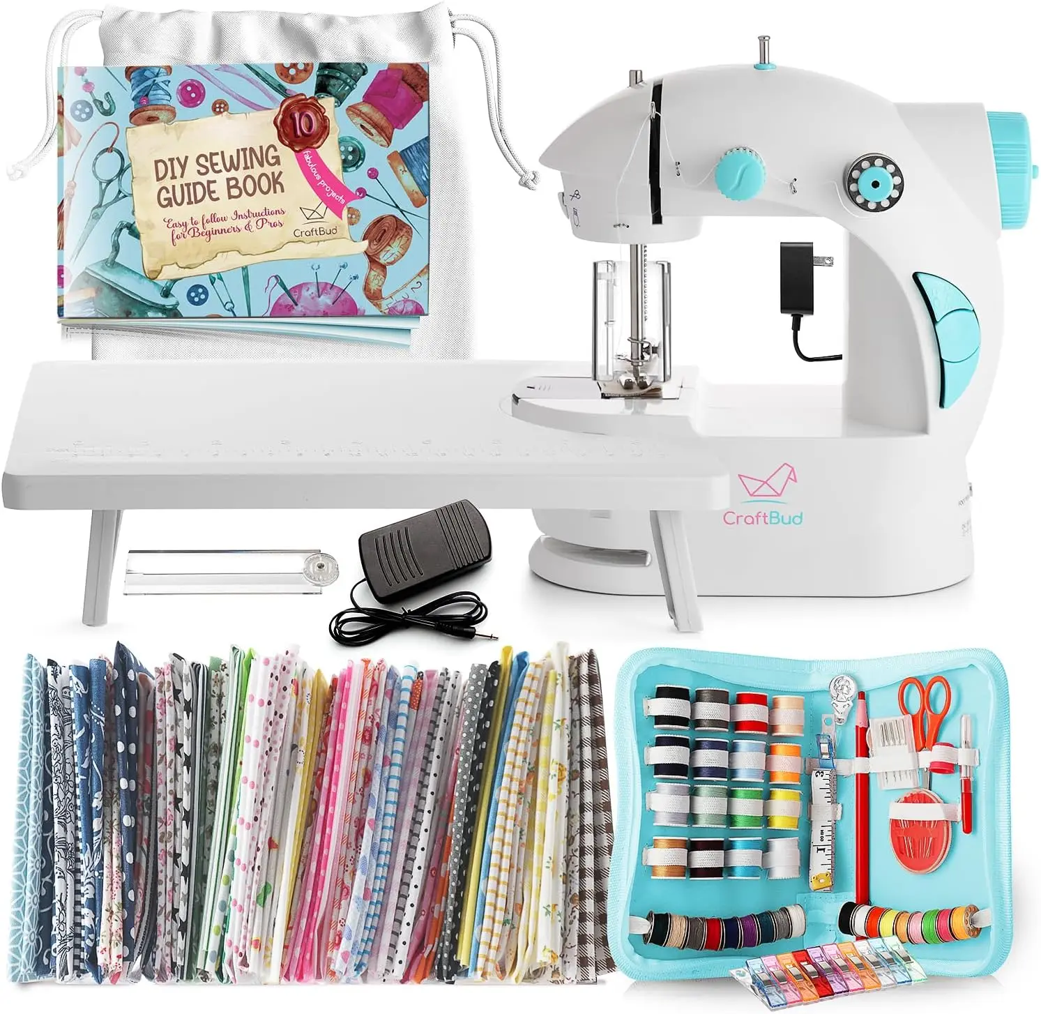 122-Piece Mini Sewing Machine for Beginners, Dual Speed Portable, Blue
122-Piece Mini Sewing Machine for Beginners, Dual Speed Portable, Blue