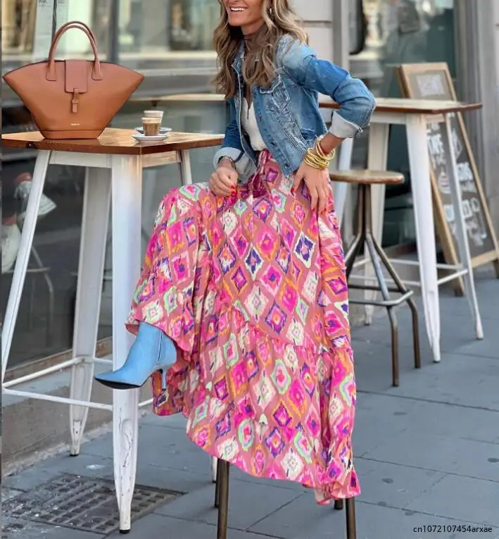 Elegant Women's Casual Skirts Summer Street Style Printed Ruffle Edge Holiday Beach Lady Casual Skirts
Elegant Women's Casual Skirts Summer Street Style Printed Ruffle Edge Holiday Beach Lady Casual Skirts