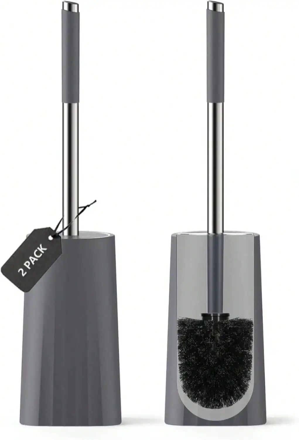 Compact toilet brush with matching holder, stainless steel handle and tough scrubbing bristles, splash-proof design for bathroom toilet cleaning.
Compact toilet brush with matching holder, stainless steel handle and tough scrubbing bristles, splash-proof design for bathroom toilet cleaning.