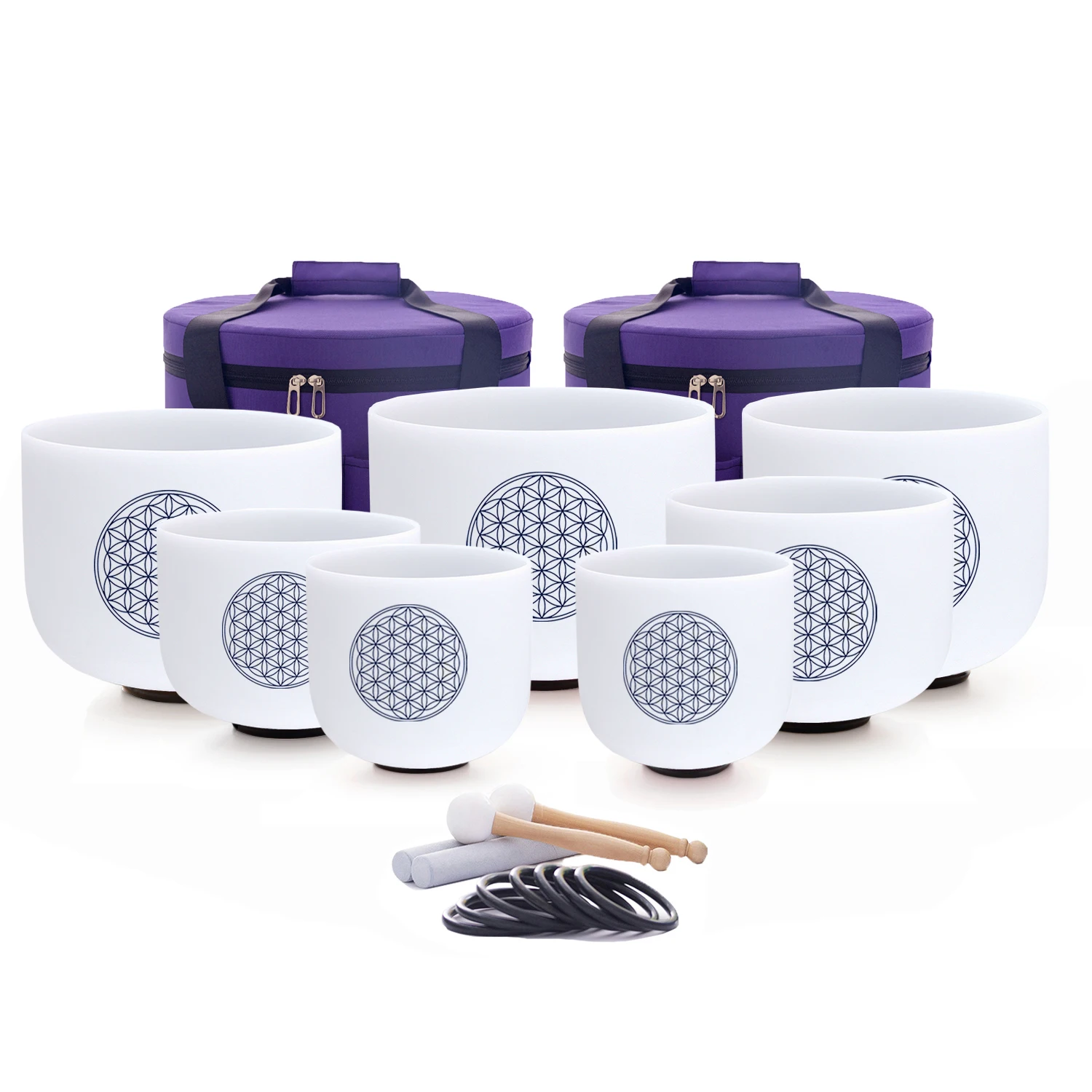 Hye-eun Perfect Pitch 7-12 inch Life Flower 7pcs Frosted Quartz Crystal Singing Bowl Set Sound Balls Set with Bag
Hye-eun Perfect Pitch 7-12 inch Life Flower 7pcs Frosted Quartz Crystal Singing Bowl Set Sound Balls Set with Bag