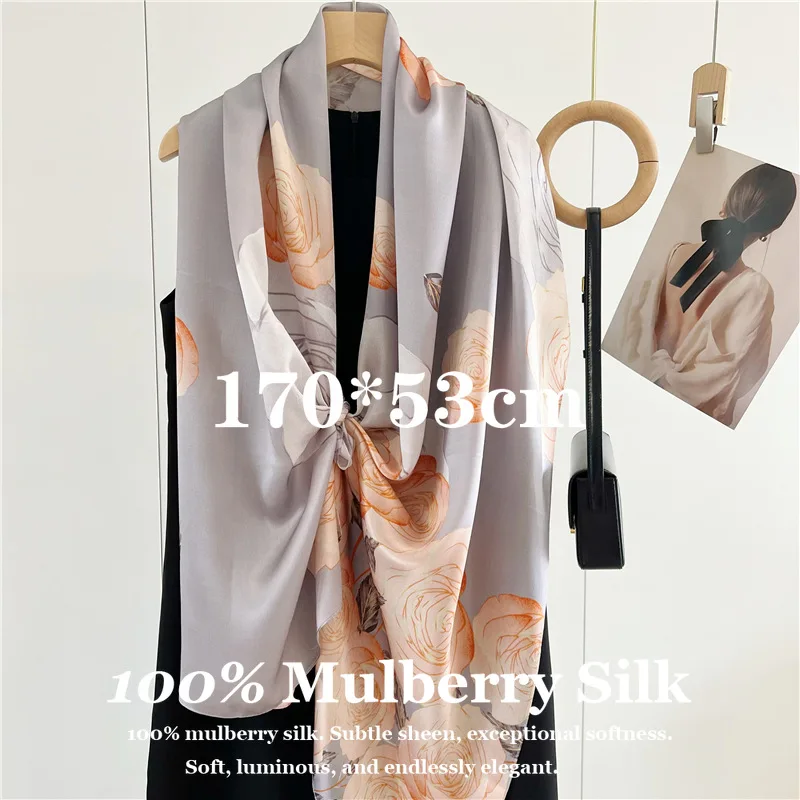 100% Real Mulberry Silk Shawl Wrap Large 170x53cm for Gift Mother Wife for Office Soft Smooth Breathable Scarves Bufanda Poncho
100% Real Mulberry Silk Shawl Wrap Large 170x53cm for Gift Mother Wife for Office Soft Smooth Breathable Scarves Bufanda Poncho