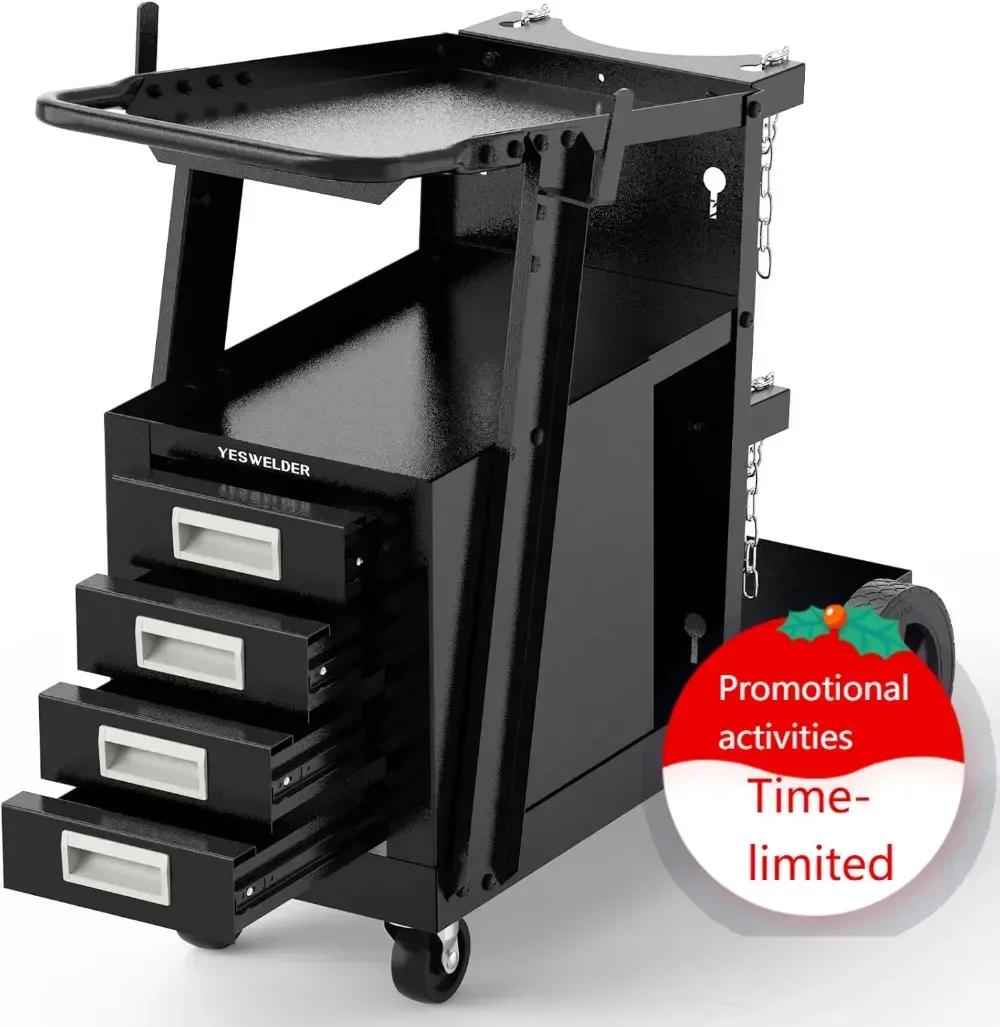 Hot salesHeavy Duty Welding Cart with 4 Drawers, 360 Rolling Trolley for MIGTIG/Plasma Cutter Storage
Hot salesHeavy Duty Welding Cart with 4 Drawers, 360 Rolling Trolley for MIGTIG/Plasma Cutter Storage