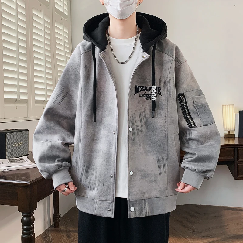 Men's Casual Tie Dye Jaet Spring Outdoor Windproof Loose Fit Polyester Long Sve with Hat Removable Casual Coat for Teens
Men's Casual Tie Dye Jaet Spring Outdoor Windproof Loose Fit Polyester Long Sve with Hat Removable Casual Coat for Teens
