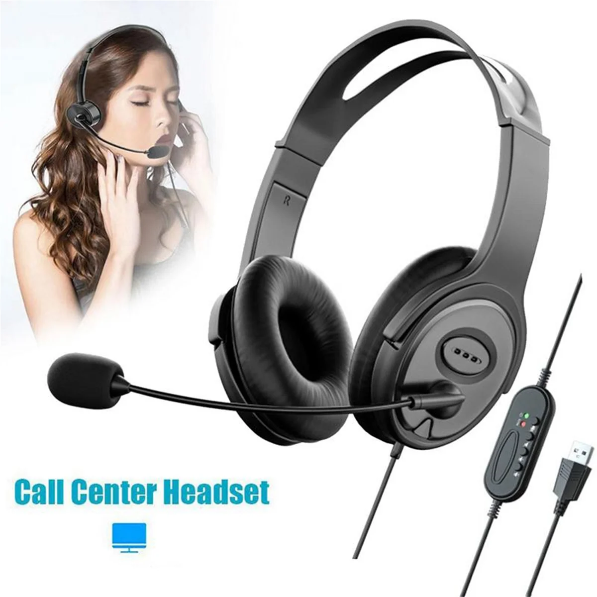GOB-oCall Center Headset Стереонаушники с микрофоном с шумоподавлением для Zoom Skype Office Call Center Home
GOB-oCall Center Headset Стереонаушники с микрофоном с шумоподавлением для Zoom Skype Office Call Center Home