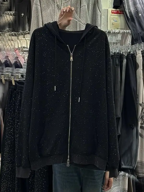 Женская толстовка с капюшоном больших размеров, свободная посадка, блестящая толстовка на молнии, антивозрастная корейская длинная све, обычная длина
Женская толстовка с капюшоном больших размеров, свободная посадка, блестящая толстовка на молнии, антивозрастная корейская длинная све, обычная длина