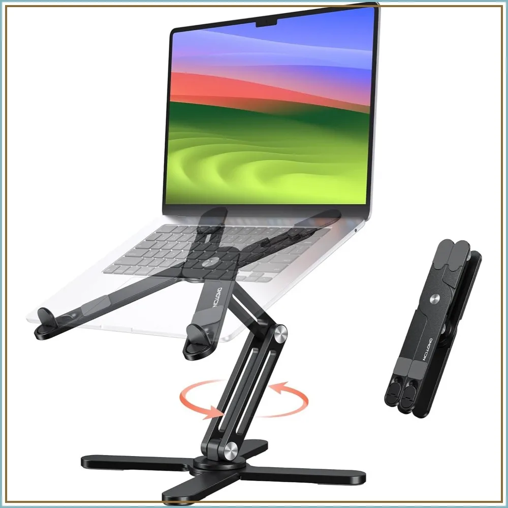 360° Rotating Laptop Stand Riser for Desk, Ergonomic Foldable Computer Stand Adjustable Height Angles for Collaborative Work, Easy Storage Fit All Laptops up to 16 inches, Black
360° Rotating Laptop Stand Riser for Desk, Ergonomic Foldable Computer Stand Adjustable Height Angles for Collaborative Work, Easy Storage Fit All Laptops up to 16 inches, Black
