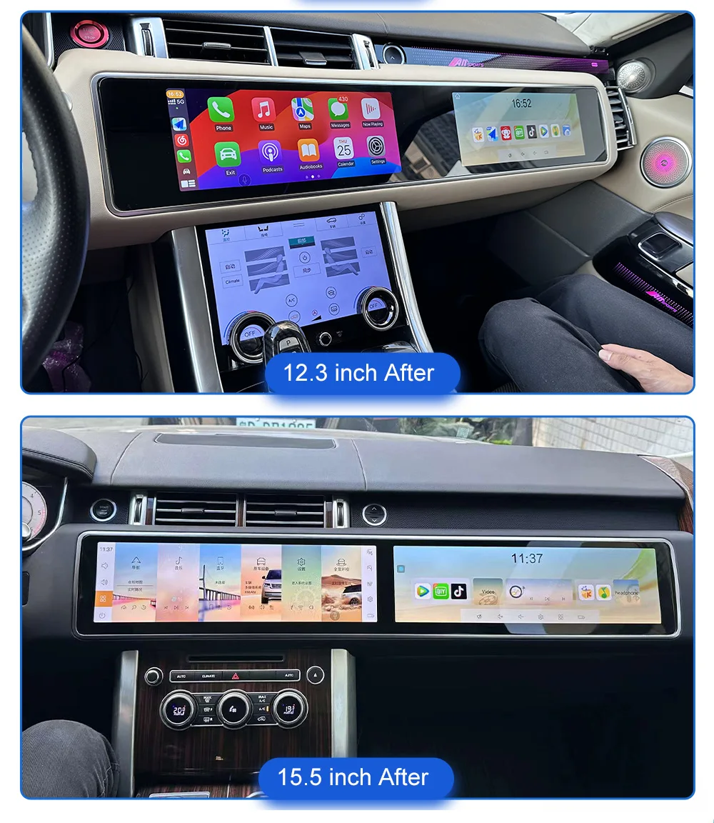 12,3 "или 15" двойной экран Android 13 для Land Rover Range Rover Vogue 2013-2017 Sport 2014-2017 автомобильный радиоприемник навигация Carplay
12,3 "или 15" двойной экран Android 13 для Land Rover Range Rover Vogue 2013-2017 Sport 2014-2017 автомобильный радиоприемник навигация Carplay