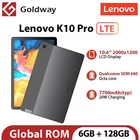 Lenovo K10 Pro Global Rom LTE Version TB226XC 6GB 128GB Qualcomm SDM 680 10.6'' 2K Display 7700mAh Battery Android 12 Tablet PC