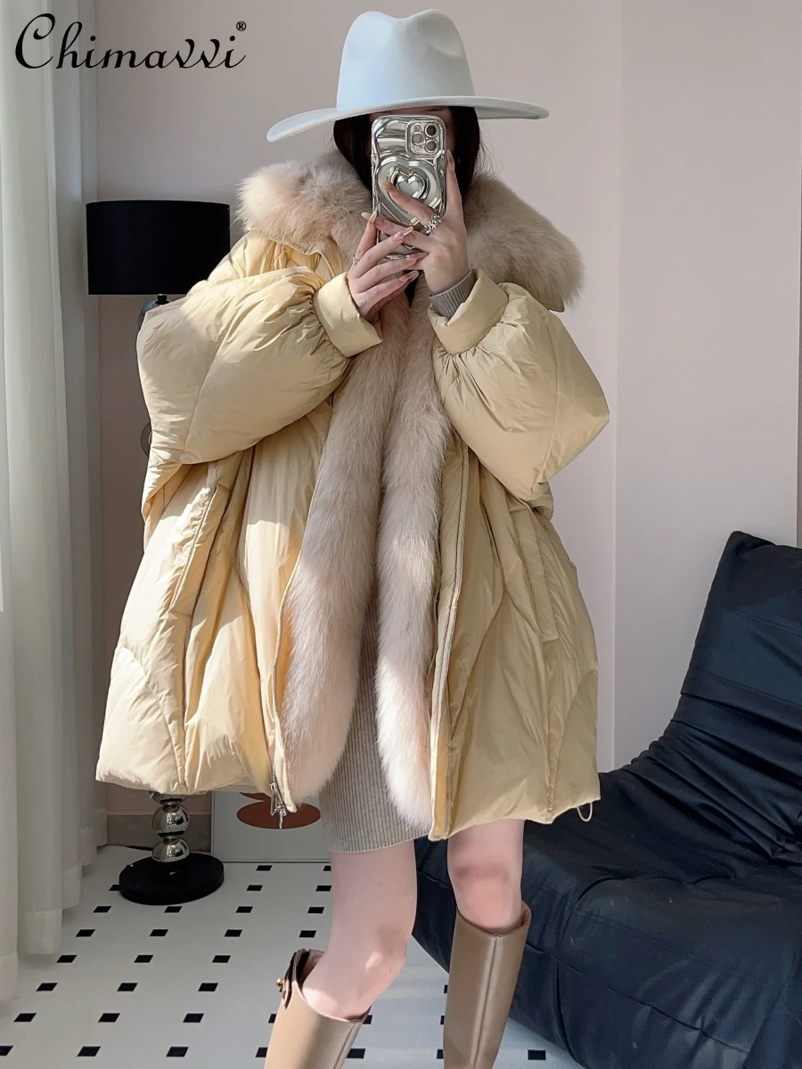 Detachable Fox Fur Collar Loose Wide Version Fur Goose Down Jacket Female 2024 Winter New Loose Warm Temperament Down Coat
Detachable Fox Fur Collar Loose Wide Version Fur Goose Down Jacket Female 2024 Winter New Loose Warm Temperament Down Coat