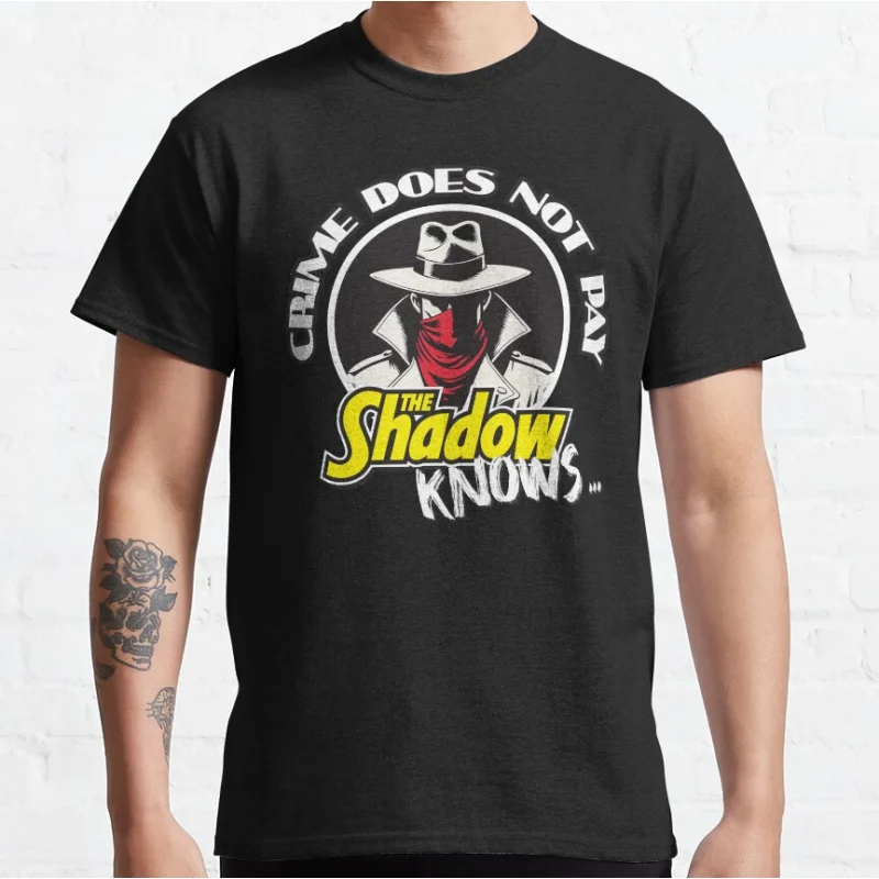 Crime Does Not Pay - The Shadow Knows! 80s vintage movie Pulp fiction Short-sleeve crewneck T-shirt large size Adult Tops S-6xl
Crime Does Not Pay - The Shadow Knows! 80s vintage movie Pulp fiction Short-sleeve crewneck T-shirt large size Adult Tops S-6xl