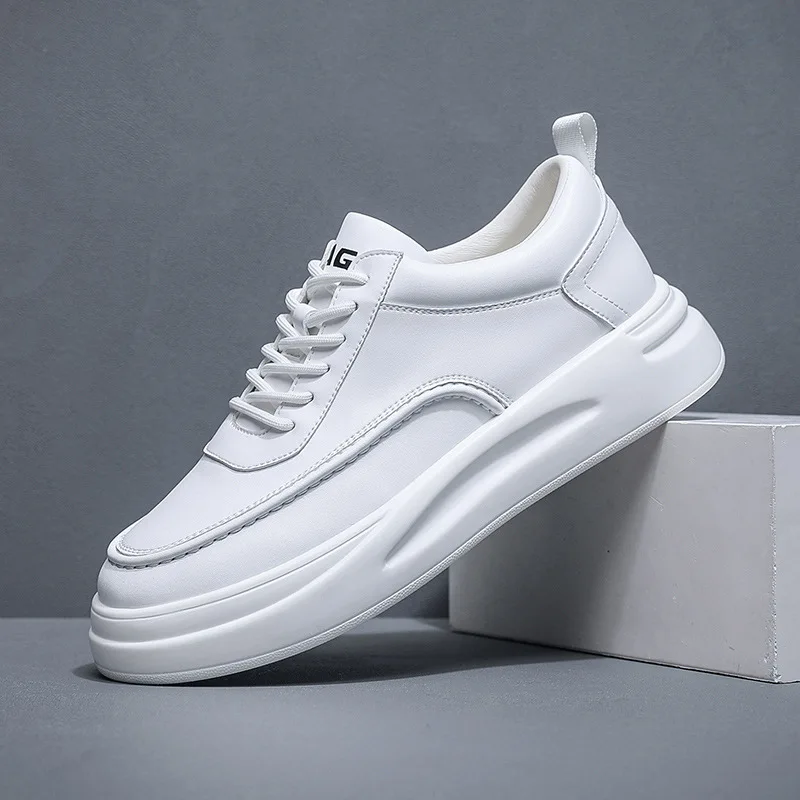 British style mens casual original leather shoes lace-up white sports shoe breathable leisure platform sneakers street footwear
British style mens casual original leather shoes lace-up white sports shoe breathable leisure platform sneakers street footwear