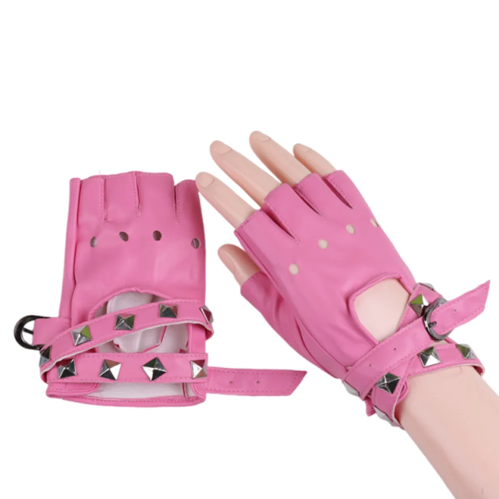 Unisex Punk Rivets Belt Wrist Gloves Anti-Slip Cool Driving Gloves Breathable Trendy Half Finger Gloves Sports Activities
Unisex Punk Rivets Belt Wrist Gloves Anti-Slip Cool Driving Gloves Breathable Trendy Half Finger Gloves Sports Activities