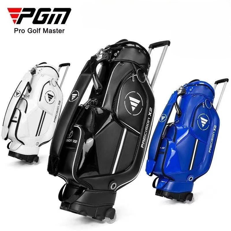 PGM Waterproof Glossy PU Golf Wheeled Cart Bag 4-Way Divider Large Capacity Golf Club Bag Stylish Striped Pull-Along Trolley Bag
PGM Waterproof Glossy PU Golf Wheeled Cart Bag 4-Way Divider Large Capacity Golf Club Bag Stylish Striped Pull-Along Trolley Bag