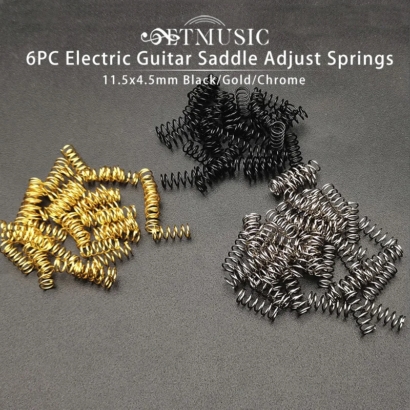 6Pcs Straight Guitar Springs 11.5x4.5mm Spring for Electric Guitar Saddle Adjusting Guitar Bridge Springs Black/Gold/Chrome
6Pcs Straight Guitar Springs 11.5x4.5mm Spring for Electric Guitar Saddle Adjusting Guitar Bridge Springs Black/Gold/Chrome