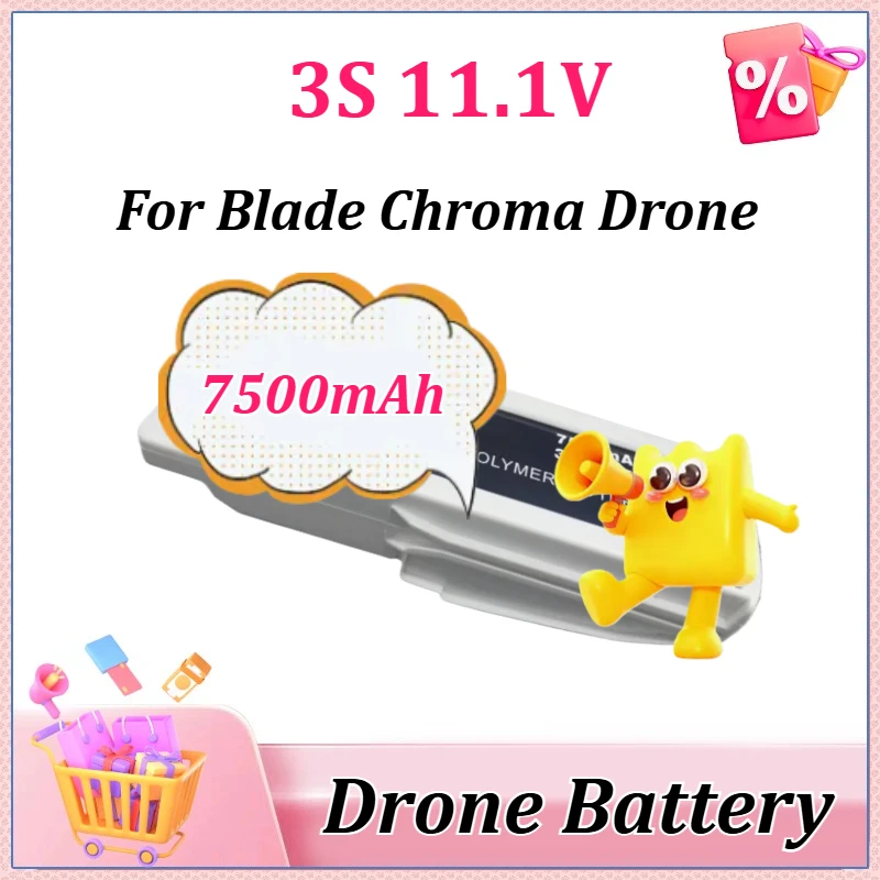 11.1V 7500mAh Promotion 3S LiPo Battery for Blade Chroma Drone RC FPV Quadcopter Lipolymer Rechargeable Battery
11.1V 7500mAh Promotion 3S LiPo Battery for Blade Chroma Drone RC FPV Quadcopter Lipolymer Rechargeable Battery