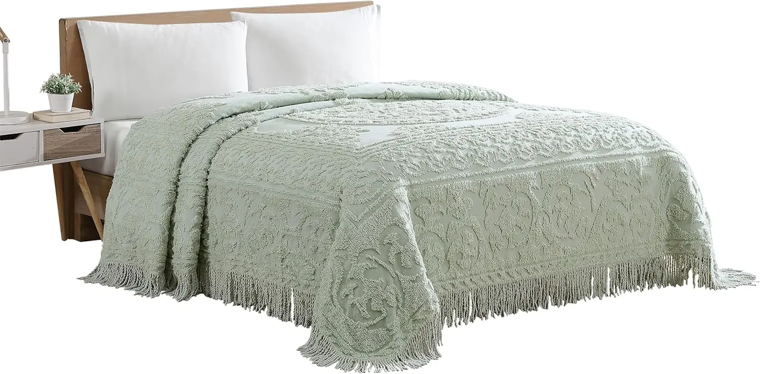 Vintage Medallion Chenille Bedspread, Full Size, Sage
Vintage Medallion Chenille Bedspread, Full Size, Sage