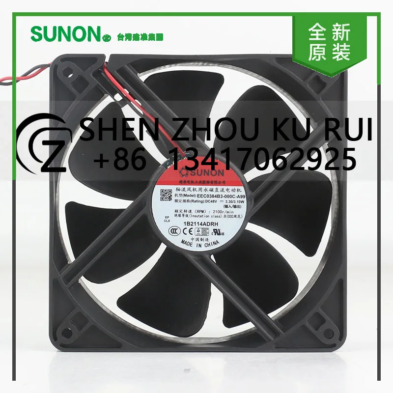 New Taiwan Sunon 5V 12V 24V DC 48V 3.30/3.10W AC EC 12038 120X120X38MM 12CM ball bearing two-wire EEC0384B3-000C-A99 cooling fan
New Taiwan Sunon 5V 12V 24V DC 48V 3.30/3.10W AC EC 12038 120X120X38MM 12CM ball bearing two-wire EEC0384B3-000C-A99 cooling fan